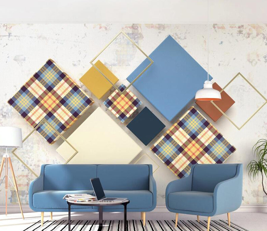 3D Square Stripe WC2605 Wall Murals