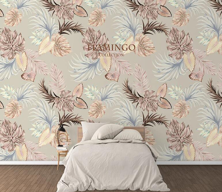 3D Pink Leaves WC2494 Wall Murals