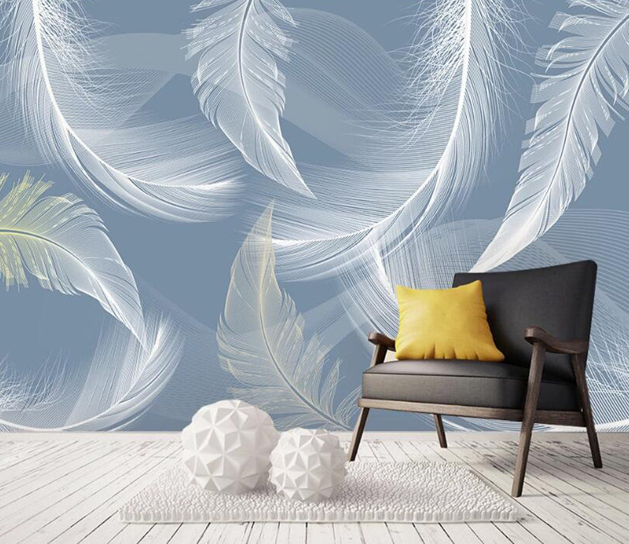 3D Swan Feather WC2572 Wall Murals