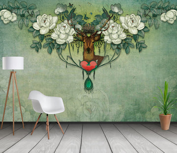 3D Vintage Deer WG331 Wall Murals