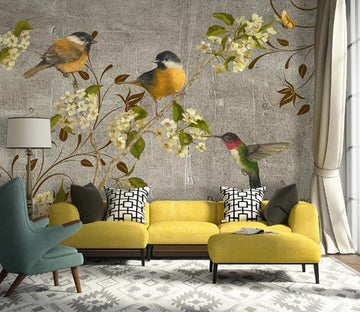 3D Magpie Flower WC1479 Wall Murals