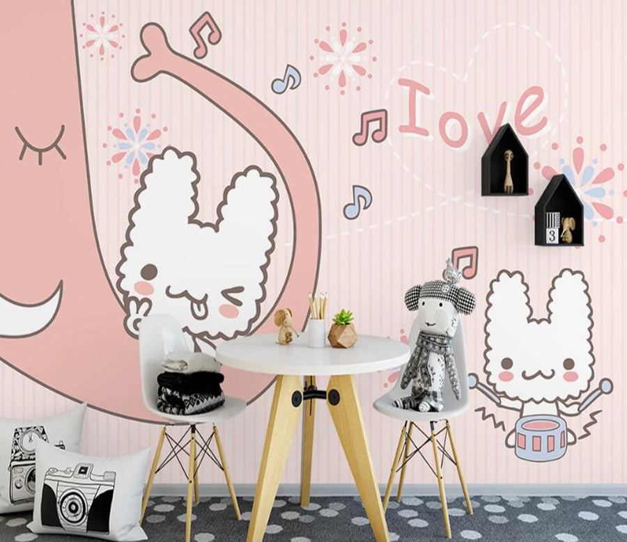 3D Elephant Bunny WC2004 Wall Murals