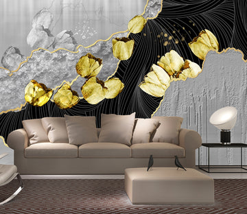 3D Golden Flower WG481 Wall Murals