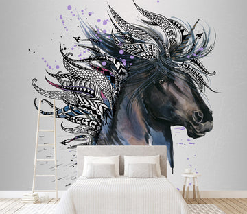 3D Watercolor Horse WG334 Wall Murals