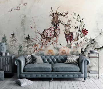 3D Deer Eagle WG376 Wall Murals