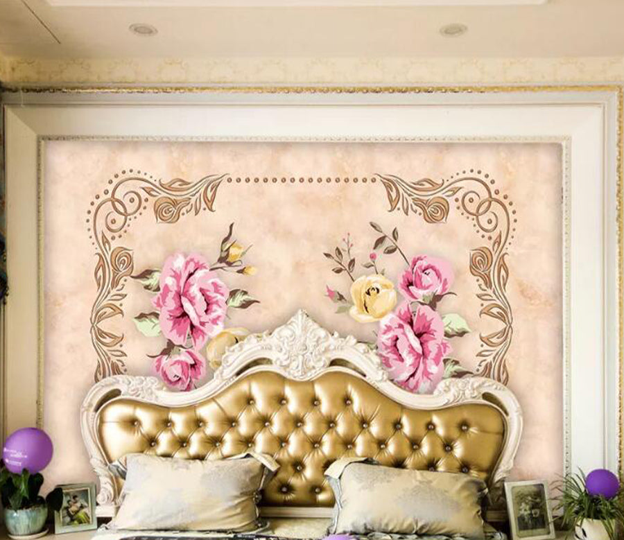 3D Pink Flower WC1312 Wall Murals