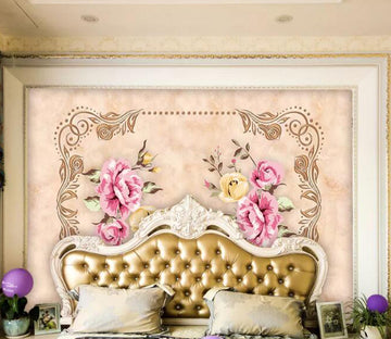 3D Pink Flower WC1312 Wall Murals