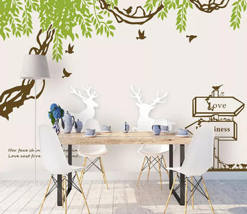 3D Willow Deer WC1933 Wall Murals