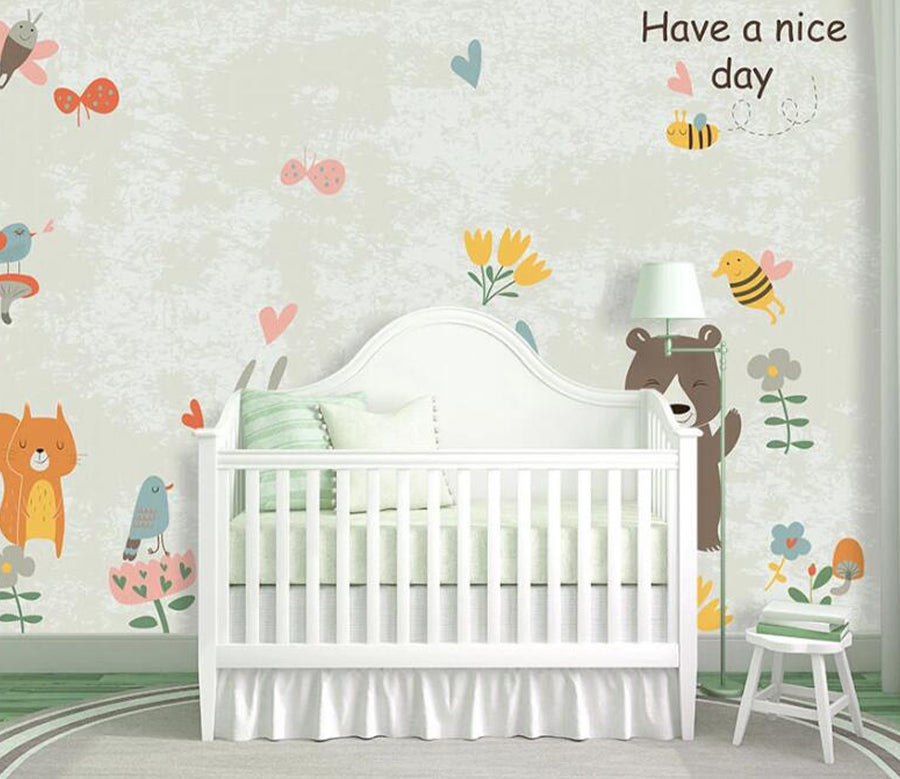 3D Bee Bear Fox WC1553 Wall Murals