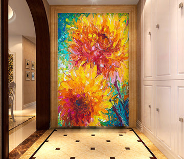3D Orange Daisy WG148 Wall Murals