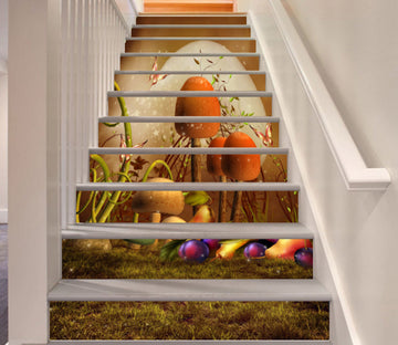 3D Fairy Tale Mushroom World 147 Stair Risers
