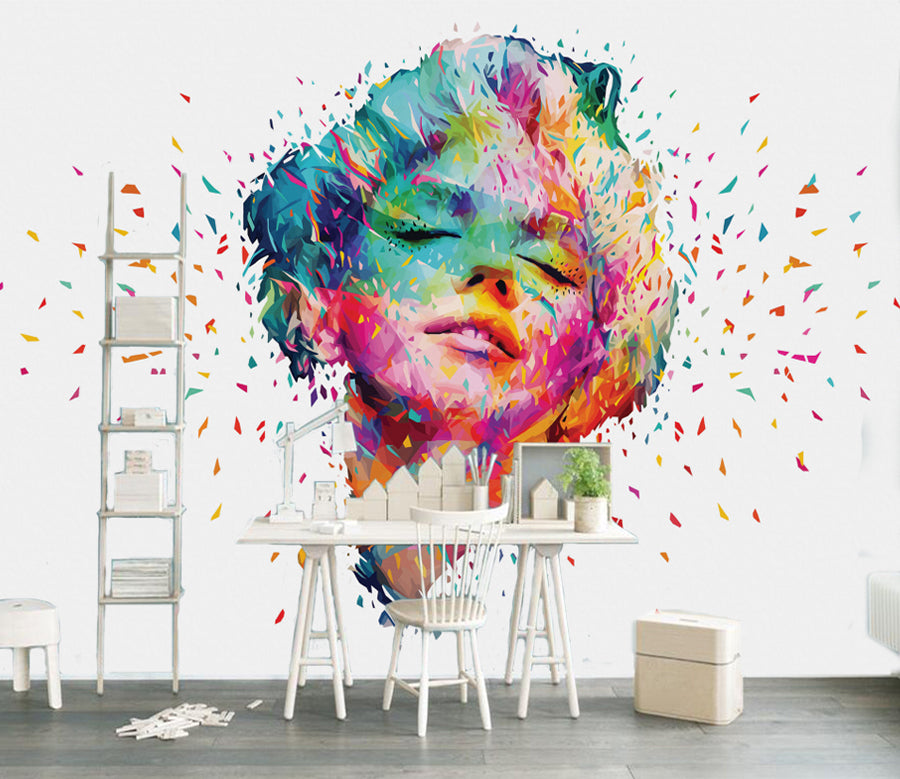 3D Colored Petals WG323 Wall Murals