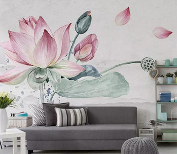 3D Lotus Petals WG774 Wall Murals
