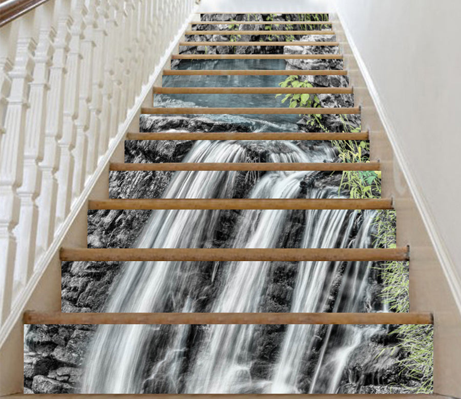 3D Magnificent Waterfall 122 Stair Risers