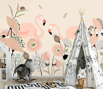 3D Insect Flamingo WG1152 Wall Murals