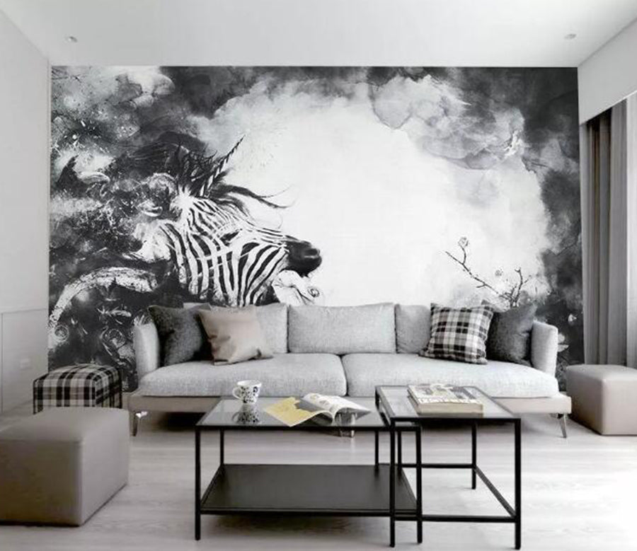 3D Zebra Head WG589 Wall Murals