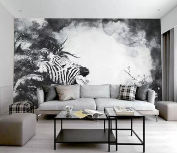 3D Zebra Head WG589 Wall Murals