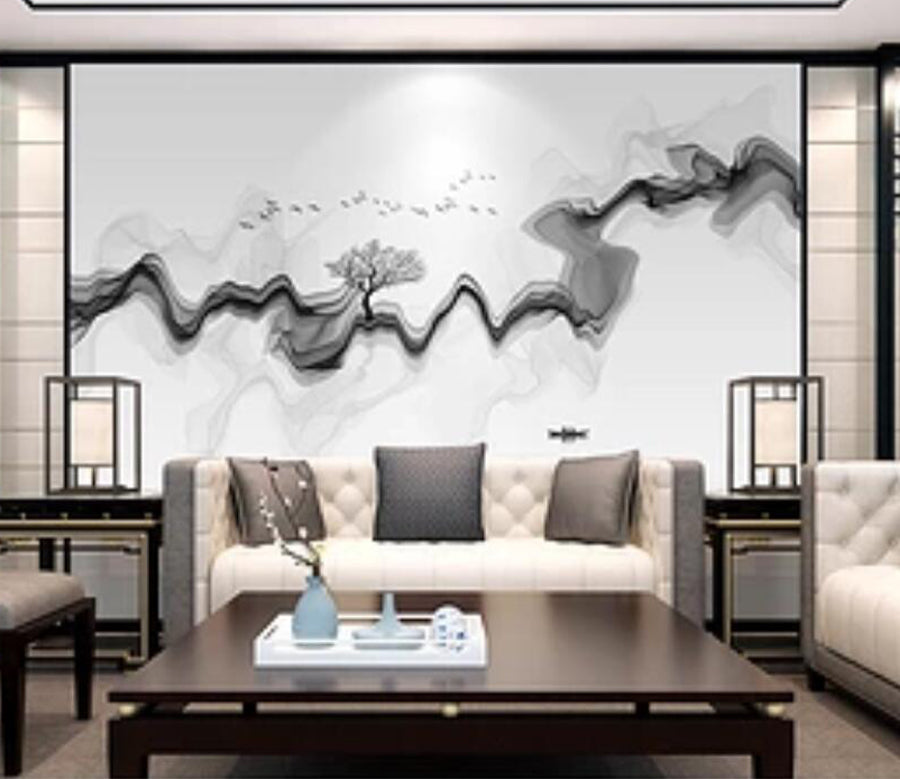 3D Wave Bending WG877 Wall Murals