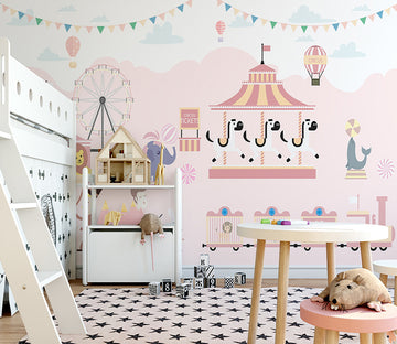 3D Cartoon Carousel WG432 Wall Murals