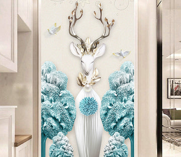 3D Pearl Deer WG110 Wall Murals