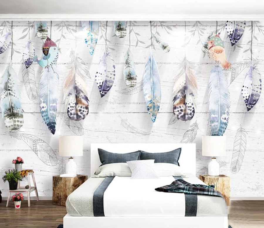 3D Feather Jewelry WC1476 Wall Murals