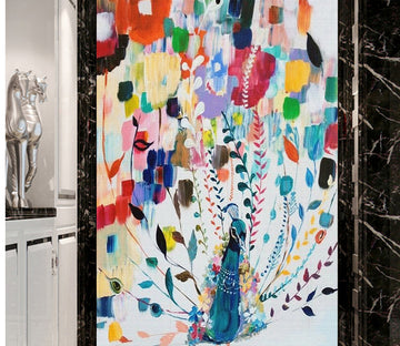 3D Colored Peacock WG100 Wall Murals