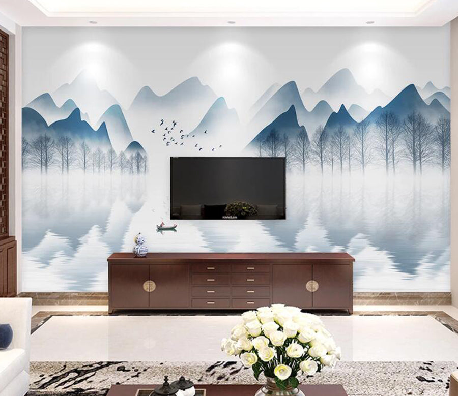 3D River Forest WC1801 Wall Murals