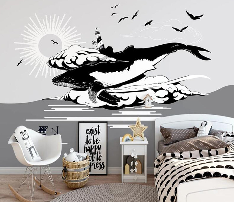 3D Painting Whale WC2642 Wall Murals