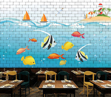 3D Island Fish WG463 Wall Murals