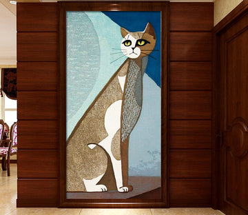 3D Cute Grey Cat WG121 Wall Murals