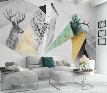 3D Triangle Deer WC1531 Wall Murals