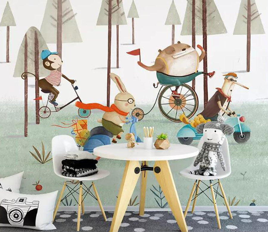 3D Rabbit Monkey WG932 Wall Murals