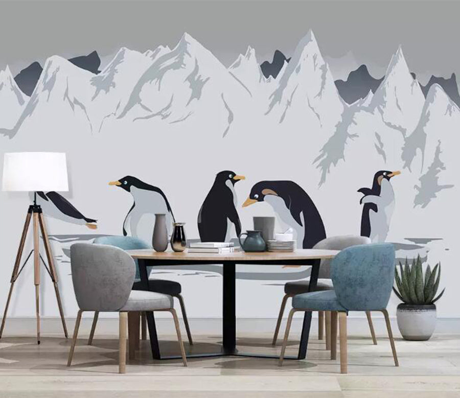 3D Cartoon Penguin WG1113 Wall Murals