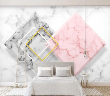 3D Pink Marble WC2339 Wall Murals