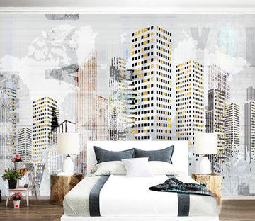 3D Building Pattern WC1713 Wall Murals