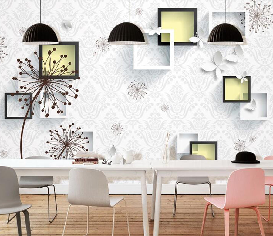 3D Dandelion Pattern WC1441 Wall Murals