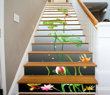 3D Noble Lotus 073 Stair Risers
