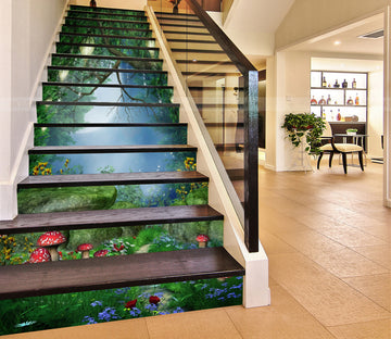 3D Deep In The Mysterious Forest 158 Stair Risers