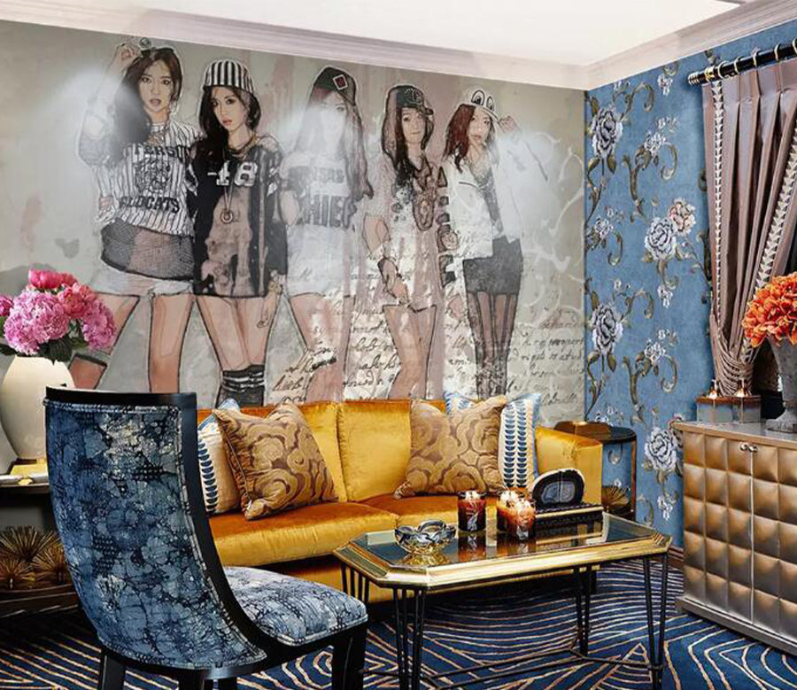 3D Hat Girl WG1089 Wall Murals