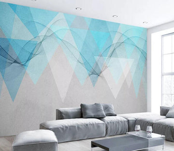 3D Blue Triangle WC1793 Wall Murals