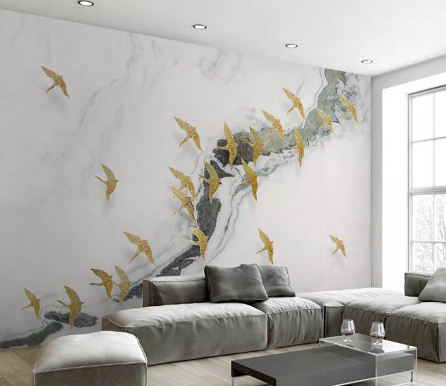 3D Tile Bird Group WG633 Wall Murals