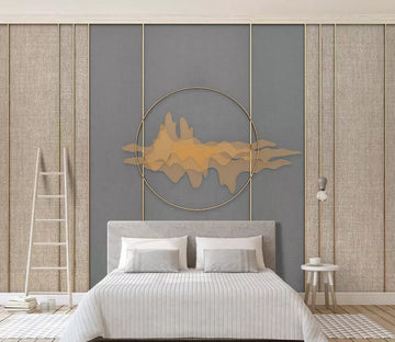 3D Gold Cloud WG1200 Wall Murals