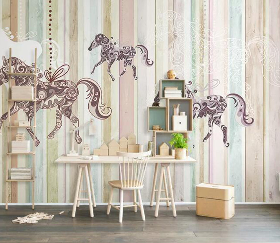 3D Horse Pattern WG559 Wall Murals