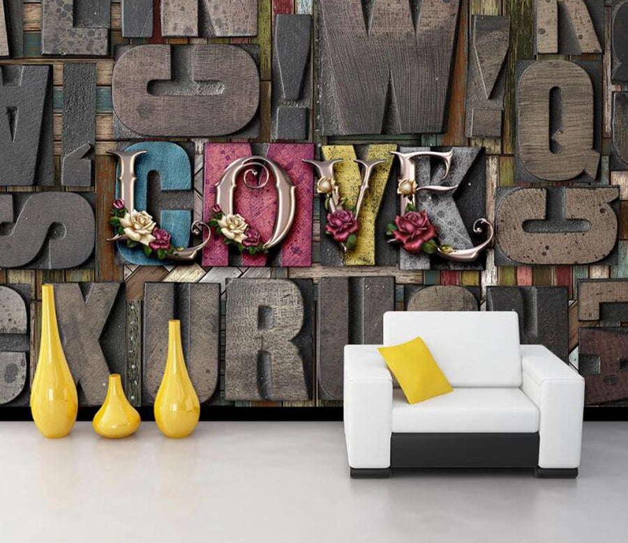 3D White Rose Love WC1324 Wall Murals