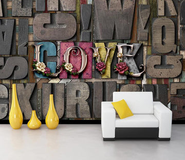 3D White Rose Love WC1324 Wall Murals