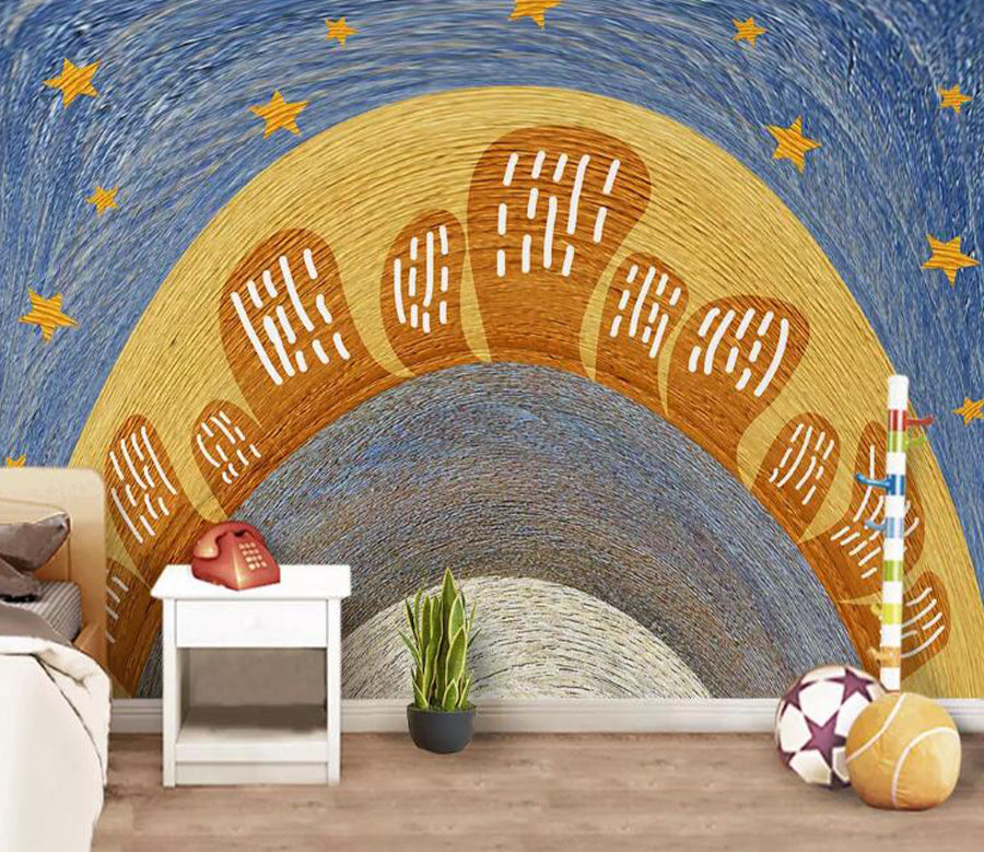 3D Yellow Star WG1040 Wall Murals