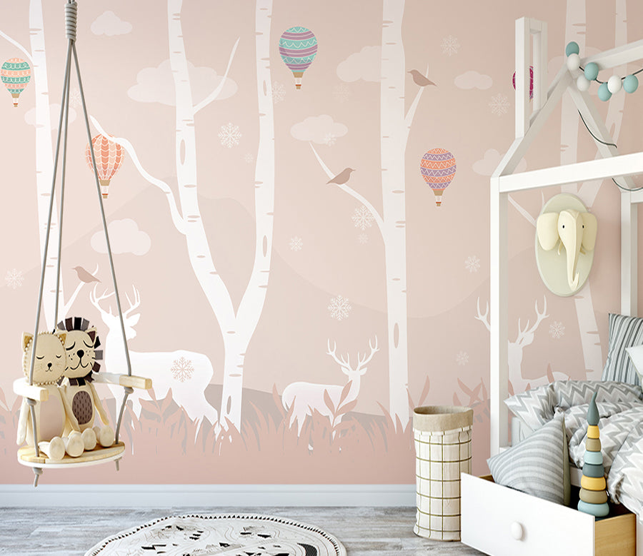 3D White Deer WG451 Wall Murals