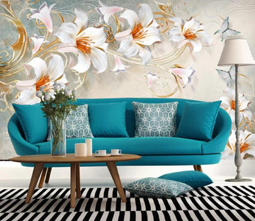 3D Pink Lily Blossom WC1604 Wall Murals