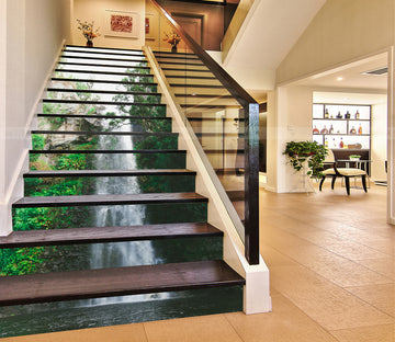 3D Beautiful Clear Waterfall 141 Stair Risers