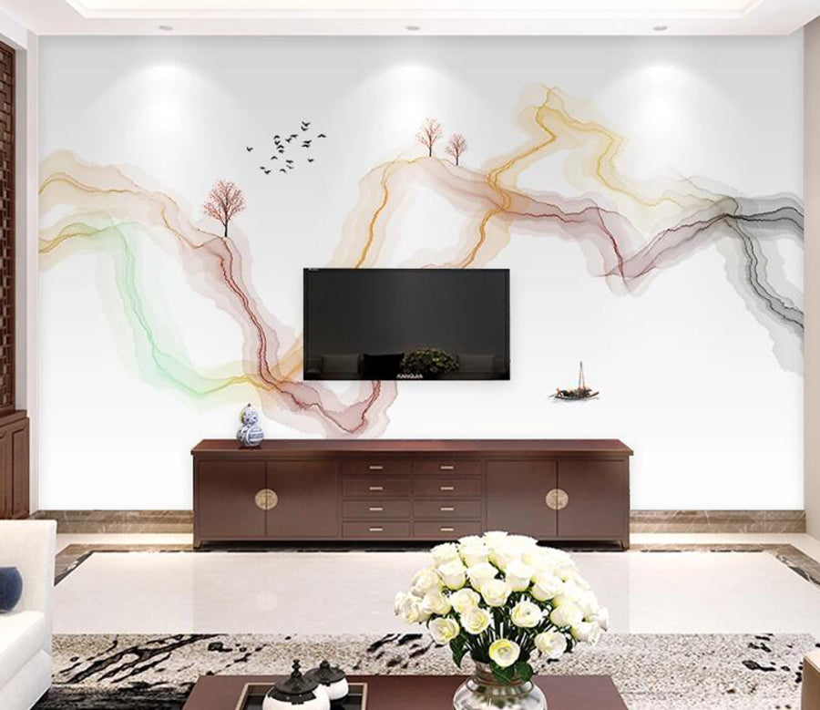 3D Abstract Bending WC1773 Wall Murals
